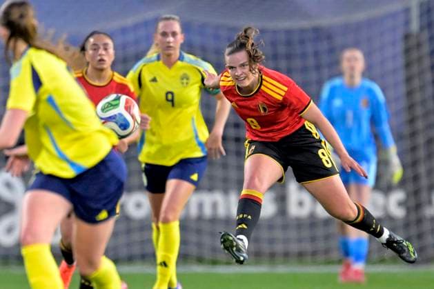 Red Flames v Sweden - Women U23 International Friendly, Länderspiel, Nationalmannschaft TUBEKE, BELGIUM - MARCH 02 : Helsen Karlijn of Belgium during the Friendly game between Belgian Flames and the Sweden national team, Nationalteam on March 2, 2026 in Tubeke, Belgium, 02 03 2026 Tubeke Belgium  Copyright: xSesx