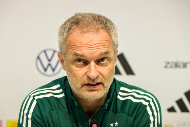 Dresden, Germany 02 March 2026 Preparation for the Womens World Cup qualifier Germany vs Slovenia Final press conference in Dresden In the picture national coach Christian Wück Wueck Germany at the final press conference in Dresden Copyright: HMBxMedia MadeleinexFantini