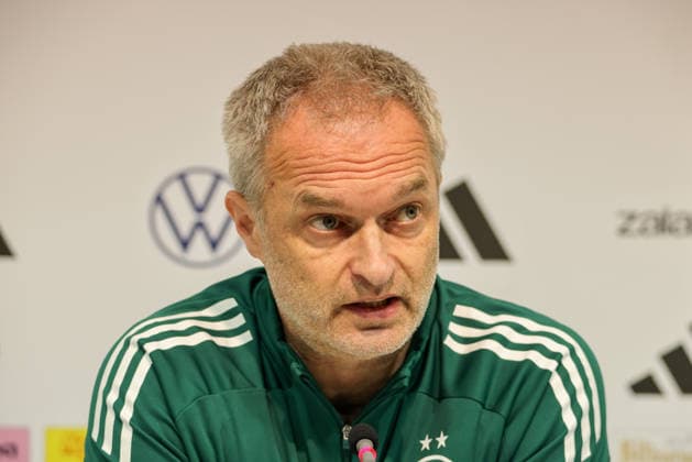 Dresden, Germany 02 March 2026 Preparation for the Womens World Cup qualifier Germany vs Slovenia Final press conference in Dresden In the picture national coach Christian Wück Wueck Germany at the final press conference in Dresden Copyright: HMBxMedia MadeleinexFantini