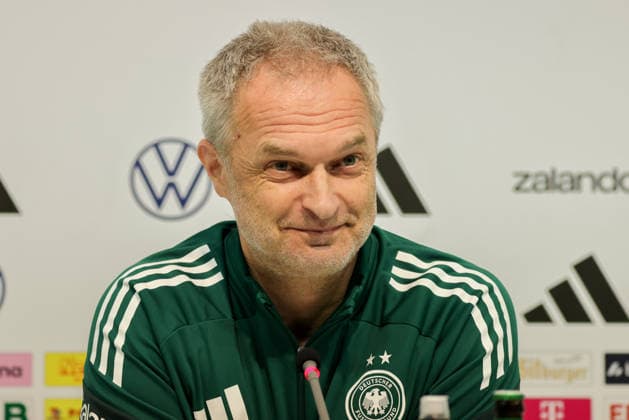 Dresden, Germany 02 March 2026 Preparation for the Womens World Cup qualifier Germany vs Slovenia Final press conference in Dresden In the picture national coach Christian Wück Wueck Germany at the final press conference in Dresden Copyright: HMBxMedia MadeleinexFantini