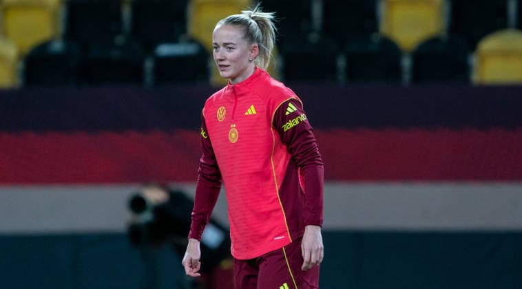 2 3 2026, Football, GER, Women, World Cup Qualification, Germany Slovenia, Lea Schüller Germany at final training Dresden Rudolf Harbig Stadium Saxony Germany