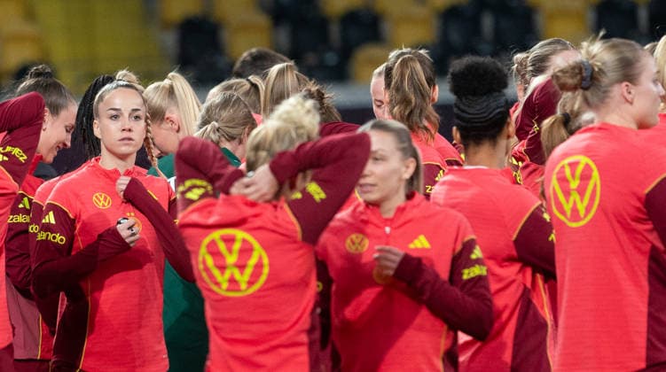 2 3 2026, Football, GER, Women, World Cup qualification, Germany Slovenia, The womens footballers of the German national team at the final training session in Dresden Rudolf Harbig Stadium Saxony Germany