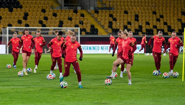 2 3 2026, Football, GER, Women, World Cup qualification, Germany Slovenia, The womens footballers of the German national team at the final training session in Dresden Rudolf Harbig Stadium Saxony Germany