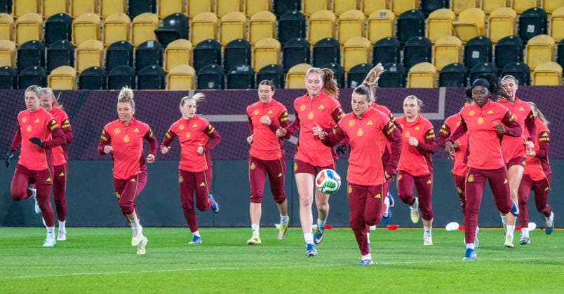 2 3 2026, Football, GER, Women, World Cup qualification, Germany Slovenia, The womens footballers of the German national team at the final training session in Dresden Rudolf Harbig Stadium Saxony Germany