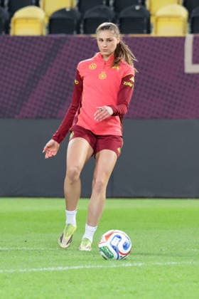 02 03 2026, xgrfx, Soccer World Cup Qualification , Germany Women Press Conference, Final Training v l Jule Brand German Women National Team DFL DFB REGULATIONS PROHIBIT ANY USE OF PHOTOGRAPHS as IMAGE SEQUENCES and or QUASI VIDEO Dresden