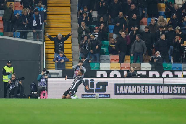 March 2, 2026, Udine, Italy, Italy: UdineseÃ¢â‚¬â ¢s Christian Kabasele celebrates after scoring a goal during the Italian Serie A Enilive match between Udinese Calcio vs ACF Fiorentina at the Bluenergy Stadium in Udinese, Italy, 02 March 2026. Udine Italy - ZUMAr199 20260302_zsp_r199_011 Copyright: xMattiaxRadonix