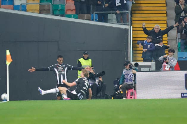 March 2, 2026, Udine, Italy, Italy: UdineseÃ¢â‚¬â ¢s Christian Kabasele celebrates after scoring a goal during the Italian Serie A Enilive match between Udinese Calcio vs ACF Fiorentina at the Bluenergy Stadium in Udinese, Italy, 02 March 2026. Udine Italy - ZUMAr199 20260302_zsp_r199_012 Copyright: xMattiaxRadonix