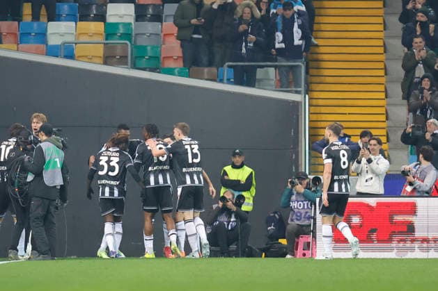 March 2, 2026, Udine, Italy, Italy: UdineseÃ¢â‚¬â ¢s Christian Kabasele celebrates after scoring a goal during the Italian Serie A Enilive match between Udinese Calcio vs ACF Fiorentina at the Bluenergy Stadium in Udinese, Italy, 02 March 2026. Udine Italy - ZUMAr199 20260302_zsp_r199_013 Copyright: xMattiaxRadonix