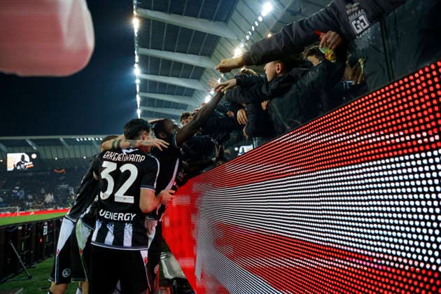 March 2, 2026, Udine, Italy, Italy: UdineseÃ¢â‚¬â ¢s Keinan Davis celebrates after scoring a goal during the Italian Serie A Enilive match between Udinese Calcio vs ACF Fiorentina at the Bluenergy Stadium in Udinese, Italy, 02 March 2026. Udine Italy - ZUMAr199 20260302_zsp_r199_024 Copyright: xMattiaxRadonix