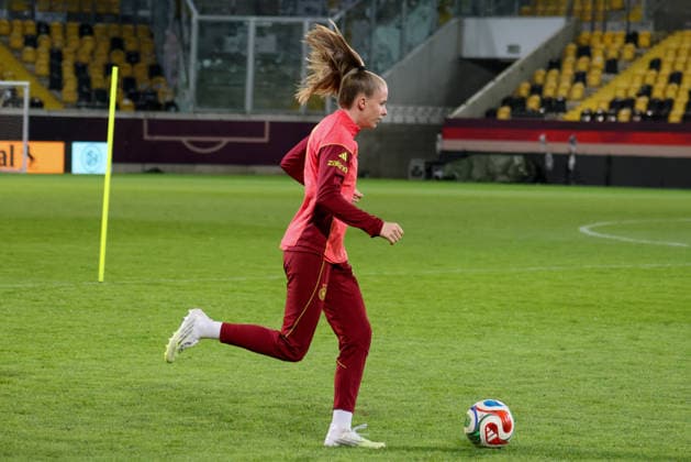 Dresden, Germany 02 March 2026 Preparation for the womens World Cup qualifier Germany vs Slovenia Final training in Dresden In the picture Vivien Endemann Germany Copyright: HMBxMedia MadeleinexFantini