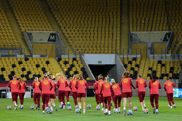 Dresden, Germany 02 March 2026 Preparation for the womens World Cup qualifier Germany vs Slovenia Final training in Dresden In the picture The players of the German womens national soccer team at the final training session in Dresden Copyright: HMBxMedia MadeleinexFantini
