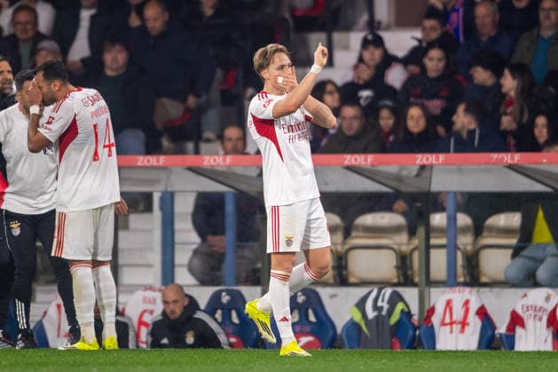 March 2, 2026, Barclos, Barcelos, Portugal: BARCELOS, PORTUGAL - MARCH 02: ANDREAS SCHJELDERUP from SL Benfica is seen celebrating his goal during the Liga Portugal Betclic 2025 26 League match between Gil Vicente FC and SL Benfica, at Estadio Cidade de Barcelos on March 02, 2026 in Barcelos, Portugal Barclos Portugal - ZUMAl192 20260302_zsp_l192_041 Copyright: xMiguelxLemosx