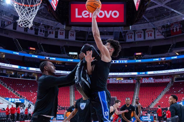 March 2, 2026, Raleigh, North Carolina, USA: Duke Blue Devils guard CAYDEN BOOZER (2) ;drives to the basket and goes up for a layup during warmups prior to the NCAA, College League, USA ACC menÃ¢â‚¬â ¢s basketball game between the Duke Blue Devils and the NC State Wolfpack at the Lenovo Center in Raleigh, North Carolina. Raleigh USA - ZUMAa220 20260302_znp_a220_007 Copyright: xIsraelxAntax