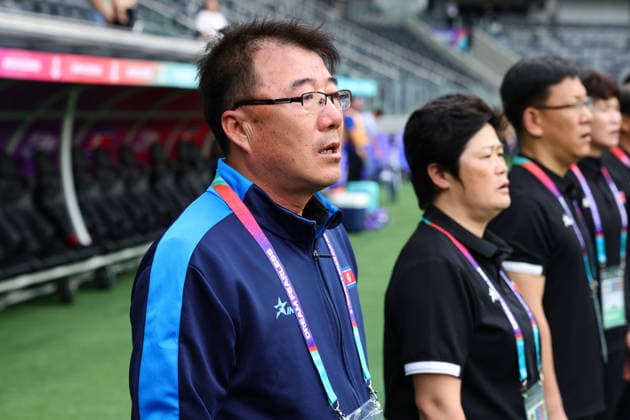 Ri Song-Ho Head Coach of of DPR Korea during the national anthems at the AFC Womens Asian Cup 2026 match between Korea DPR Women and Uzbekistan Women at Western Sydney Stadium, Sydney, Australia on 3 March 2026. Copyright: xPeterxDovganx 44600005