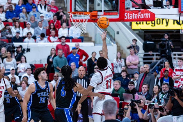 March 2, 2026, Raleigh, North Carolina, USA: NC State Wolfpack guard QUADIR COPELAND (11) goes up for a layup during the first half of the NCAA, College League, USA ACC menÃ¢â‚¬â ¢s basketball game between the Duke Blue Devils and the NC State Wolfpack at the Lenovo Center in Raleigh, North Carolina. Raleigh USA - ZUMAa220 20260302_znp_a220_034 Copyright: xIsraelxAntax