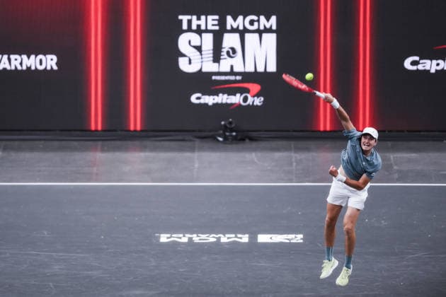 March 2, 2026, Las Vegas, Nevada, USA: JOAO FONSECA (in picture) has been crowned as the MGM Slam champion after taking down REILLY OPELKA 10-6, 7-10, 10-5 in a hotly contested final during MGM Slam event at the T-Mobile Arena in Las Vegas. Las Vegas USA - ZUMAo117 20260302_zsp_o117_010 Copyright: xMikaelxOnax