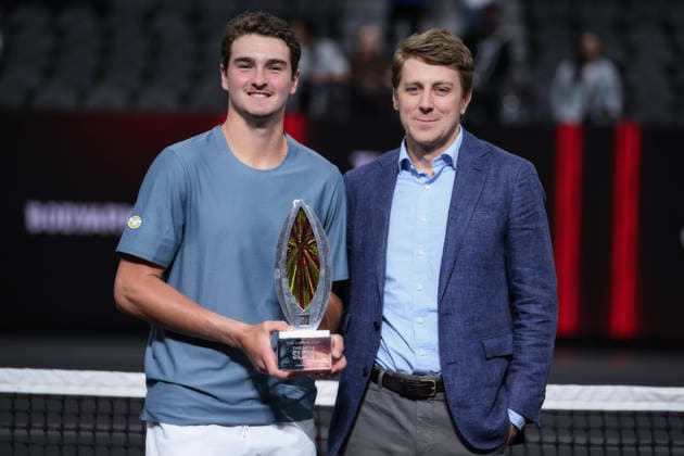 March 2, 2026, Las Vegas, Nevada, USA: JOAO FONSECA (L) has been crowned as the MGM Slam champion after taking down REILLY OPELKA (not in picture) 10-6, 7-10, 10-5 in a hotly contested final during MGM Slam event at the T-Mobile Arena in Las Vegas. Las Vegas USA - ZUMAo117 20260302_zsp_o117_014 Copyright: xMikaelxOnax