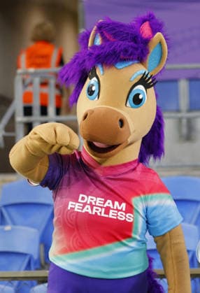 Sport Bilder des Tages #2 Official mascot is seen at half time during the Womens Asian Cup match between Korea Republic and Islamic Republic of Iran at the Gold Coast Stadium in Robina, Australia Copyright: xMatthewxStarlingx xSPPx Sportspressphoto_SPR100279