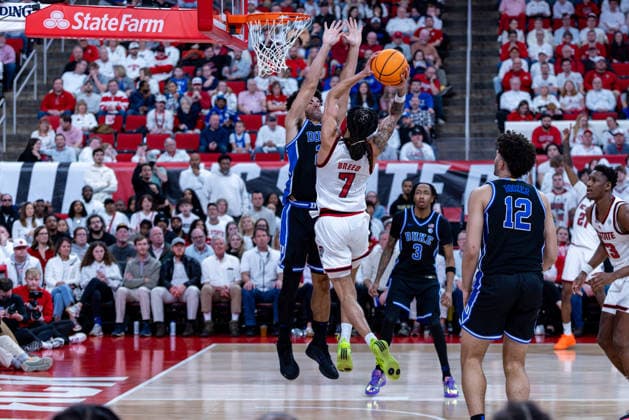 March 2, 2026, Raleigh, North Carolina, USA: NC State Wolfpack guard ALYN BREED (7) drives to the basket and goes up for a shot during the second half of the NCAA, College League, USA ACC menÃ¢â‚¬â ¢s basketball game between the Duke Blue Devils and the NC State Wolfpack at the Lenovo Center in Raleigh, North Carolina. Raleigh USA - ZUMAa220 20260302_znp_a220_049 Copyright: xIsraelxAntax
