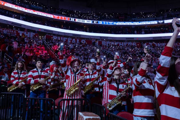 March 2, 2026, Raleigh, North Carolina, USA: NC State Wolfpack fanÃ¢â‚¬â ¢s light up the Lenovo Center with cell phone flashlights prior to the start of the second half of the NCAA, College League, USA ACC menÃ¢â‚¬â ¢s basketball game between the Duke Blue Devils and the NC State Wolfpack at the Lenovo Center in Raleigh, North Carolina. Raleigh USA - ZUMAa220 20260302_znp_a220_060 Copyright: xIsraelxAntax