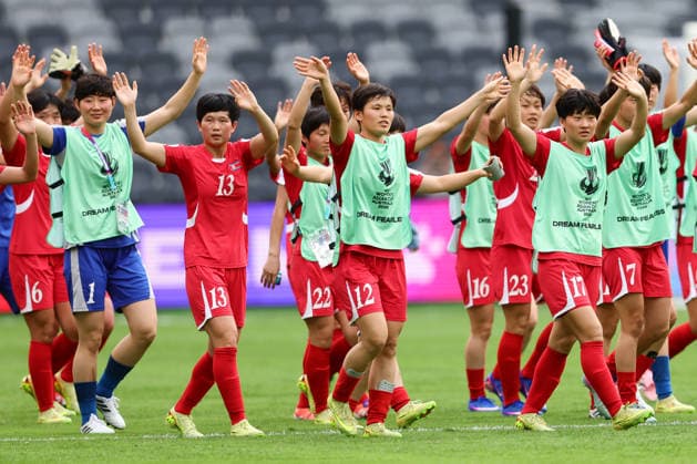 Korea DPR Women thank the fans after winning 3-0 during the AFC Womens Asian Cup 2026 match between Korea DPR Women and Uzbekistan Women at Western Sydney Stadium, Sydney, Australia on 3 March 2026. Copyright: xPeterxDovganx 44600060