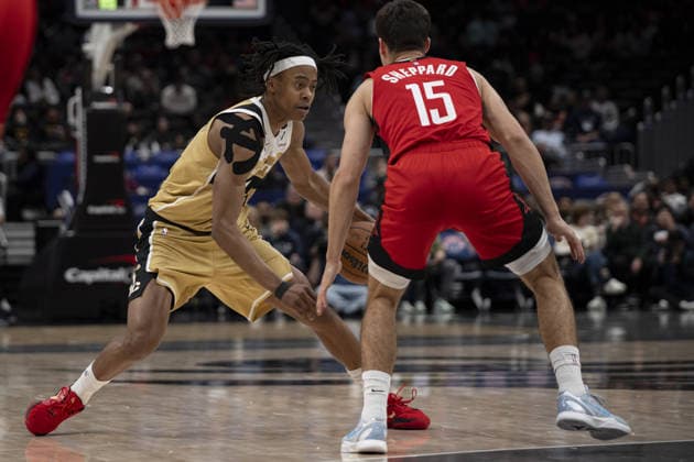 Houston Rockets vs Washington Wizards - NBA, Basketball Herren, USA WASHINGTON DC, UNITED STATES - MARCH 2 : Tre Johnson (12) of Washington Wizards in action against Reed Sheppard (15) of Houston Rockets during the NBA basketball game between Houston Rockets and Washington Wizards at the Capital One Arena on March 2, 2026 in Washington DC, United States. Celal Gunes Anadolu Washington DC United States. Editorial use only. Please get in touch for any other usage.  Copyright: x2026xAnadoluxCelalxGunesx