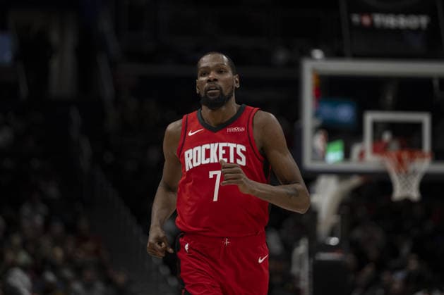 Houston Rockets vs Washington Wizards - NBA, Basketball Herren, USA WASHINGTON DC, UNITED STATES - MARCH 2 : Kevin Durant (7) of Houston Rockets in action during the NBA basketball game between Houston Rockets and Washington Wizards at the Capital One Arena on March 2, 2026 in Washington DC, United States. Celal Gunes Anadolu Washington DC United States. Editorial use only. Please get in touch for any other usage.  Copyright: x2026xAnadoluxCelalxGunesx