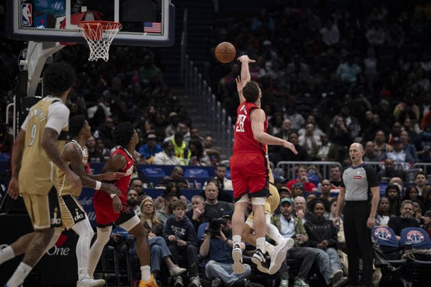 Houston Rockets vs Washington Wizards - NBA, Basketball Herren, USA WASHINGTON DC, UNITED STATES - MARCH 2 : Alperen Sengun (28) of Houston Rockets in action during the NBA basketball game between Houston Rockets and Washington Wizards at the Capital One Arena on March 2, 2026 in Washington DC, United States. Celal Gunes Anadolu Washington DC United States. Editorial use only. Please get in touch for any other usage.  Copyright: x2026xAnadoluxCelalxGunesx