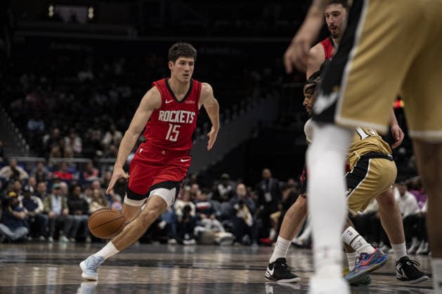 Houston Rockets vs Washington Wizards - NBA, Basketball Herren, USA WASHINGTON DC, UNITED STATES - MARCH 2 : Reed Sheppard (15) of Houston Rockets in action during the NBA basketball game between Houston Rockets and Washington Wizards at the Capital One Arena on March 2, 2026 in Washington DC, United States. Celal Gunes Anadolu Washington DC United States. Editorial use only. Please get in touch for any other usage.  Copyright: x2026xAnadoluxCelalxGunesx