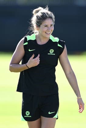 SOCCER MATILDAS TRAINING, Kyra Cooney-Cross is seen during a Matildas training session at Pizzey Park on the Gold Coast, Tuesday, March 3, 2026. ( NO ARCHIVING GOLD COAST QUEENSLAND AUSTRALIA  Copyright: xDAVExHUNTx 20260303164810710970