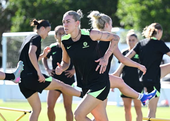 SOCCER MATILDAS TRAINING, Alanna Kennedy during a Matildas training session at Pizzey Park in the Gold Coast, Tuesday, March 3, 2026. ( NO ARCHIVING GOLD COAST QUEENSLAND AUSTRALIA  Copyright: xDAVExHUNTx 20260303131248795857