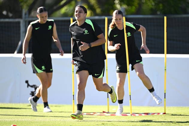 SOCCER MATILDAS TRAINING, Sam Kerr during a Matildas training session at Pizzey Park in the Gold Coast, Tuesday, March 3, 2026. ( NO ARCHIVING GOLD COAST QUEENSLAND AUSTRALIA  Copyright: xDAVExHUNTx 20260303123705655138