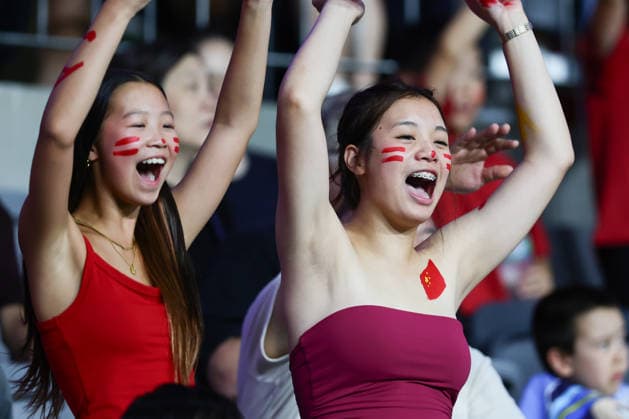 Chinese fans celebrate during the AFC Womens Asian Cup 2026 match between China PR Women and Bangladesh Women at Western Sydney Stadium, Sydney, Australia on 3 March 2026. Copyright: xPeterxDovganx 44610047