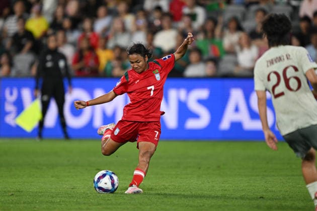 SOCCER ASIAN CUP CHINA BANGLADESH, Sapna Rani of Bangladesh takes a long range shot at goal during the AFC Women™s Asian Cup Group B match between China and Bangladesh at CommBank Stadium in Sydney, Tuesday, March 3, 2026. ( NO ARCHIVING, EDITORIAL USE ONLY SYDNEY NEW SOUTH WALES AUSTRALIA  Copyright: xDEANxLEWINSx 20260303198520636212