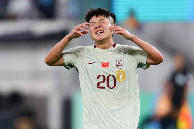 Zhang Chengxue of China reacts after missing a chance during the AFC Womens Asian Cup 2026 match between China PR Women and Bangladesh Women at Western Sydney Stadium, Sydney, Australia on 3 March 2026. Copyright: xPeterxDovganx 44610073