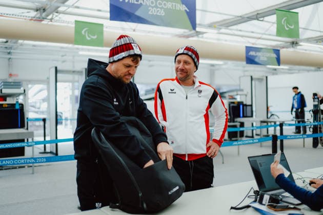 PARALYMPICS - Winter Paralympics Milano Cortina 2026 CORTINA D AMPEZZO,ITALY,03.MAR.26 - PARALYMPICS - Paralympic Winter games, Winterspiele,Spiele, Summer games Milano Cortina 2026, preview. Image shows Rene Eckhart (AUT) and Oliver Dreier (AUT).  GEPAxpictures xAlexanderxSolc