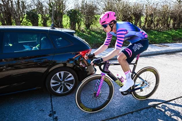 Danish Karsten Larsen Feldmann of Unibet Tietema Rockets pictured in action during the Ename Samyn Classic one day cycling race, 203,8km from Quaregnon to Dour on Tuesday 03 March 2026. MAARTENxSTRAETEMANS  x166325911x