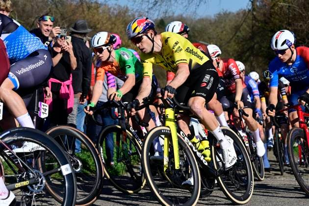 Ename Grand Prix Le Samyn 2026 Cycling Race DOUR, BELGIUM - MARCH 03 : Van Aert Wout (BEL) of Team Visma I Lease a Bike during the 58th edition of Ename Grand Prix Le Samyn an UCI Class 1.1 one day cycling road race for Men Elite of km with start in Quaregnon and finish in Dour on March 3, 2026 in Dour, Belgium, 03 03 2026 ( Motordriver Kenny Verfaillie - Dour Belgium  Copyright: xJanxDexMeuleneirx