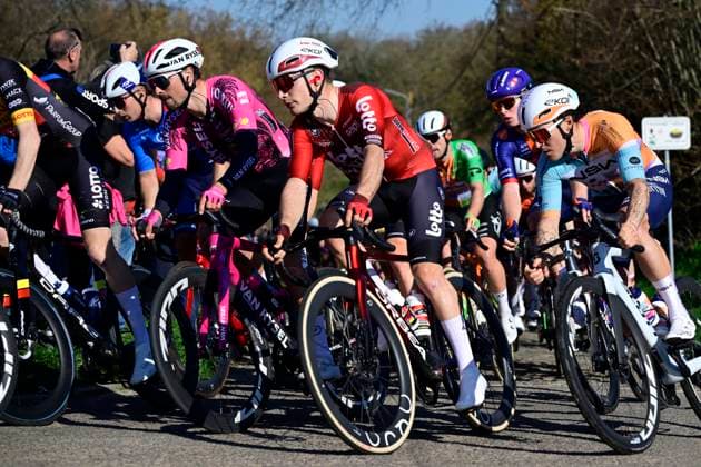 Ename Grand Prix Le Samyn 2026 Cycling Race DOUR, BELGIUM - MARCH 03 : rider of team Lotto Intermarche during the 58th edition of Ename Grand Prix Le Samyn an UCI Class 1.1 one day cycling road race for Men Elite of km with start in Quaregnon and finish in Dour on March 3, 2026 in Dour, Belgium, 03 03 2026 ( Motordriver Kenny Verfaillie - Dour Belgium  Copyright: xJanxDexMeuleneirx