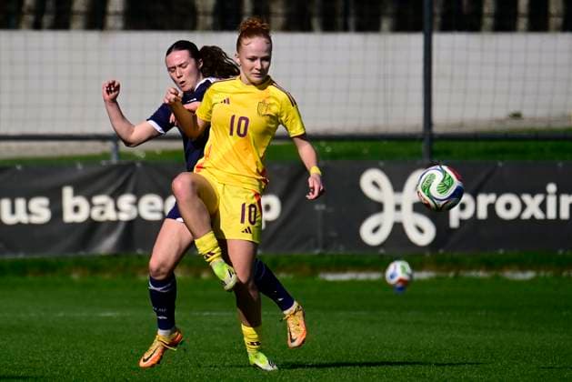 Belgium v Scotland - Women s U19 International Friendly, Länderspiel, Nationalmannschaft TUBIZE, BELGIUM - MARCH 03 : Vanbellingen Chloe of Belgium in action during an International Women s U19 match between Belgium and Scotland on March 3, 2026 in Tubize, Belgium, 03 03 2026 Tubize Belgium  Copyright: xPeterxDexVoechtx