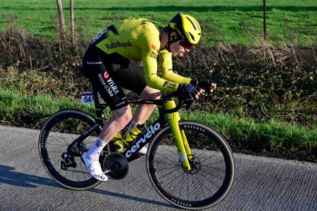 Ename Grand Prix Le Samyn 2026 Cycling Race DOUR, BELGIUM - MARCH 03 : Hagenes Per Strand (NOR) of Team Visma I Lease a Bike during the 58th edition of Ename Grand Prix Le Samyn an UCI Class 1.1 one day cycling road race for Men Elite of km with start in Quaregnon and finish in Dour on March 3, 2026 in Dour, Belgium, 03 03 2026 ( Motordriver Kenny Verfaillie - Dour Belgium  Copyright: xJanxDexMeuleneirx