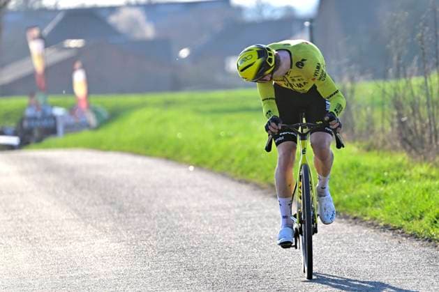 Ename Grand Prix Le Samyn 2026 Cycling Race DOUR, BELGIUM - MARCH 03 : Hagenes Per Strand (NOR) of Team Visma I Lease a Bike during the 58th edition of Ename Grand Prix Le Samyn an UCI Class 1.1 one day cycling road race for Men Elite of km with start in Quaregnon and finish in Dour on March 3, 2026 in Dour, Belgium, 03 03 2026 ( Motordriver Kenny Verfaillie - Dour Belgium  Copyright: xJanxDexMeuleneirx