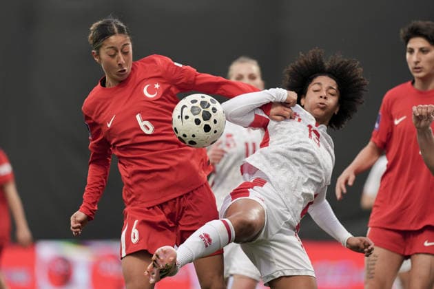 Turkiye v Malta - FIFA Women’s World Cup 2027 European Qualifiers ISTANBUL, TURKIYE - MARCH 03: Selen Gul Altunkulak (L) of Turkiye in action against Maya Lucia (R) of Malta during the FIFA Women’s World Cup 2027 European Qualifiers League B Group 2 match at Pendik Stadium in Istanbul, Turkiye on March 03, 2026. Arife Karakum Anadolu Istanbul Turkey. Editorial use only. Please get in touch for any other usage.  Copyright: x2026xAnadoluxArifexKarakumx