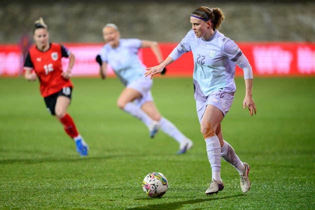 260303 Signe Gaupset of Norway during the FIFA Women s World Cup Qualifier football match between Austria and Norway on March 3, 2026 in Vienna Photo Marius Simensen BILDBYRAN COP 238 MM0059 bbeng dam vm kval vm kvalifisering kvinner vm kvalik football fotball landskamp soccer fifa world cup qualifier norge norway austria osterrike  Copyright: MARIUSxSIMENSEN BB260303BB205