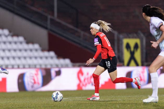 WOMEN SOCCER - FIFA World Cup, WM, Weltmeisterschaft, Fussball 2027, quali, AUT vs NOR MARIA ENZERSDORF,AUSTRIA,03.MAR.26 - WOMEN SOCCER - FIFA Women s World Cup 2027, european qualifiers, international match, Länderspiel, Nationalmannschaft Austria vs Norway. Image shows Julia Hickelsberger (AUT). GEPAxpictures xArminxRauthner