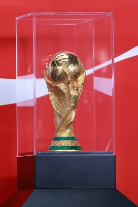 The FIFA World Cup, WM, Weltmeisterschaft, Fussball Trophy at Claudia Sheinbaum s press conference, PK, Pressekonferenz in Mexico MEXICO CITY, MEXICO - MARCH 03: The FIFA World Cup Trophy is displayed after a press conference by the Mexican President Claudia Sheinbaum, at the National Palace, in Mexico City, Mexico on March 03, 2026. The FIFA World Cup Trophy continues its journey through Mexico as part of the official Trophy Tour. Daniel Cardenas Anadolu Mexico City Mexico. Editorial use only. Please get in touch for any other usage. Copyright: x2026xAnadoluxDanielxCardenasx