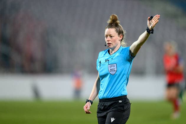 260303 Referee Kirsty Dowle during the FIFA Women s World Cup Qualifier football match between Austria and Norway on March 3, 2026 in Vienna Photo Marius Simensen BILDBYRAN COP 238 MM0059 bbeng dam vm kval vm kvalifisering kvinner vm kvalik football fotball landskamp soccer fifa world cup qualifier norge norway austria osterrike  Copyright: MARIUSxSIMENSEN BB260303BB212