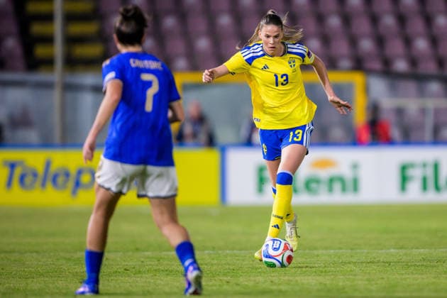 260303 Bella Andersson of Sweden during the Women s FIFA World Cup Qualifier football match between between Italy and Sweden on March 3, 2026 in Reggio Calabria Photo Ludvig Thunman BILDBYRAN code LT LT0780 fotboll football soccer fotball vm kval kval fifa womens world cup qualifier qualifier italien italy sverige sweden dam bbeng  Copyright: LUDVIGxTHUNMAN BB260303LT048