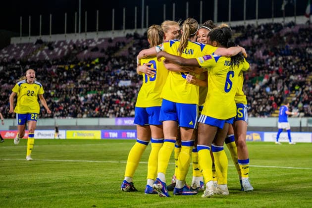 260303 during the Women s FIFA World Cup Qualifier football match between between Italy and Sweden on March 3, 2026 in Reggio Calabria Photo Ludvig Thunman BILDBYRAN code LT LT0780 fotboll football soccer fotball vm kval kval fifa womens world cup qualifier qualifier italien italy sverige sweden dam bbeng  Copyright: LUDVIGxTHUNMAN BB260303LT058