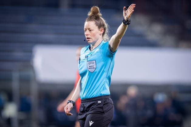 AUSTRIA - NORWAY WOMEN Referee Kirsty Dowle during the league phase of 2027 FIFA Women s World Cup European Qualifiers League A football match between Austria and Norway. BSFZ Arena, Vienna, Austria, March 03, 2026. Photo by Branislav Racko Copyright: xx 080A0536